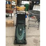 A HAYTER ENVOY ELECTRIC LAWN MOWER WITH GRASS BOX