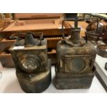 TWO VINTAGE RAILWAY LAMPS