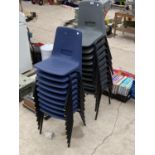 NINETEEN SMALLER PLASTIC SCHOOL CHAIRS