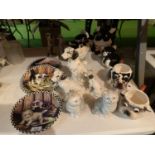 A COLLECTION OF ANIMAL RELATED CERAMIC ITEMS TO INCLUDE DOGS, CATS, ETC
