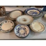 A LARGE COLLECTION OF EARLY CERAMIC MEAT PLATTERS AND PLATES