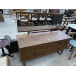 A RETRO TEAK EFFECT DRESSING TABLE