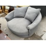 A MODERN GREY SWIVEL SNUGGLE SETTEE