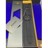A GENTS FARAH WRIST WATCH NEW AND BOXED IN WORKING ORDER
