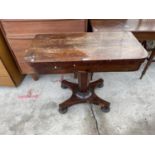 A VICTORIAN ROSEWOOD FOLD-OVER CARD TABLE