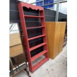 A PAINTED SIX TIER OPEN BOOKCASE