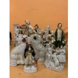 A LARGE QUANTITY OF STAFFORDSHIRE FLAT BACK ORNAMENTS TO INCLUDE ROBERT BURNS, SPANIEL PAIRS ETC