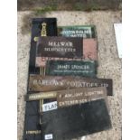 AN ASSORTMENT OF HISTORICAL METAL ENGRAVED COMPANY SIGNS