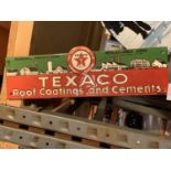 A VINTAGE ENAMEL SIGN 'TEXACO ROOF COATINGS AND CEMENTS'