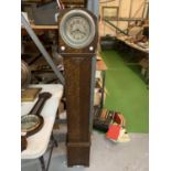 A WOODEN 'REFLECTOR' GRANDMOTHER CLOCK H:133CM