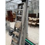 SETS OF STEP LADDERS TO INCLUDE THREE SETS OF ALUMINIUM AND FURTHER SET WITH METAL FRAME AND