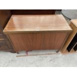 A RETRO TEAK BLANKET CHEST