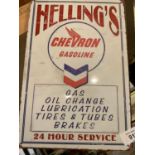 A VINTAGE STYLE TIN METAL GARAGE/ MAN CAVE SIGN 'HELLINGS'