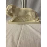 A WEDGWOOD WHITE TIGER ORNAMENT - WIDTH 33CMS