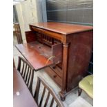 A 19TH CENTURY MAHOGANY SECRETAIRE CHEST OF DRAWERS WITH FITTED INTERIOR, 51.5" WIDE