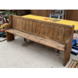 A VINTAGE WOODEN BENCH SETTLE (L:214CM)