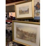 TWO GILT FRAMED PRINTS DEPICTING PASTORAL SCENES