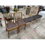 FOUR MODERN HIGH BACK DINING CHAIRS AND TWO KITCHEN CHAIRS