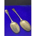 TWO HALLMARKED GEORGIAN SILVER SPOONS