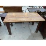 A SCRUB TOP KITCHEN TABLE, 53x28"