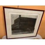 A FRAMED LIMITED EDITION PENCIL DRAWING OF THE BAELZ FACTORY SIGNED