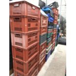 A LARGE QUANTITY OF BREAD BASKETS AND A LARGE NUMBER OF STORAGE BOXES
