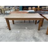 AN EARLY 20TH CENTURY OAK BOARDROOM TYPE TABLE, 72x36.5"