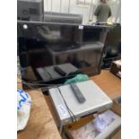 A 32" SAMSUNG TELEVISION ALONG WITH A FURTHER DVD PLAYER, BELIEVED IN WORKING ORDER BUT NO WARRANTY