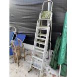 TWO SETS OF ALUMINIUM STEP LADDERS