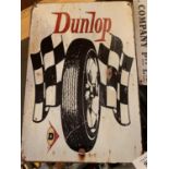 A VINTAGE STYLE TIN METAL GARAGE/ MAN CAVE SIGN ' DUNLOP'