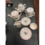 SIX ITEMS OF WEDGWOOD PETER RABBIT COLLECTABLE CHINA TO ALSO INCLUDE A ROYAL DOULTON ' THE