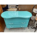 A MODERN KIDNEY SHAPED DRESSING TABLE