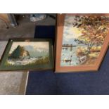 TWO FRAMED NEEDLEWORK PICTURES