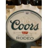 A RETRO STYLE 'COORS' HANGING WALL BEER BOTTLE CAP DISPLAY SIGN 35CM