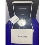 A CALVIN KLEIN GENTS WRIST WATCH NEW BOXED AND IN WORKING ORDER