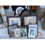AN ASSORTMENT OF VITAGE FRAMED PRINTS AND PICTURES