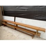 TWO VINTAGE SCHOOL GYM BENCHES