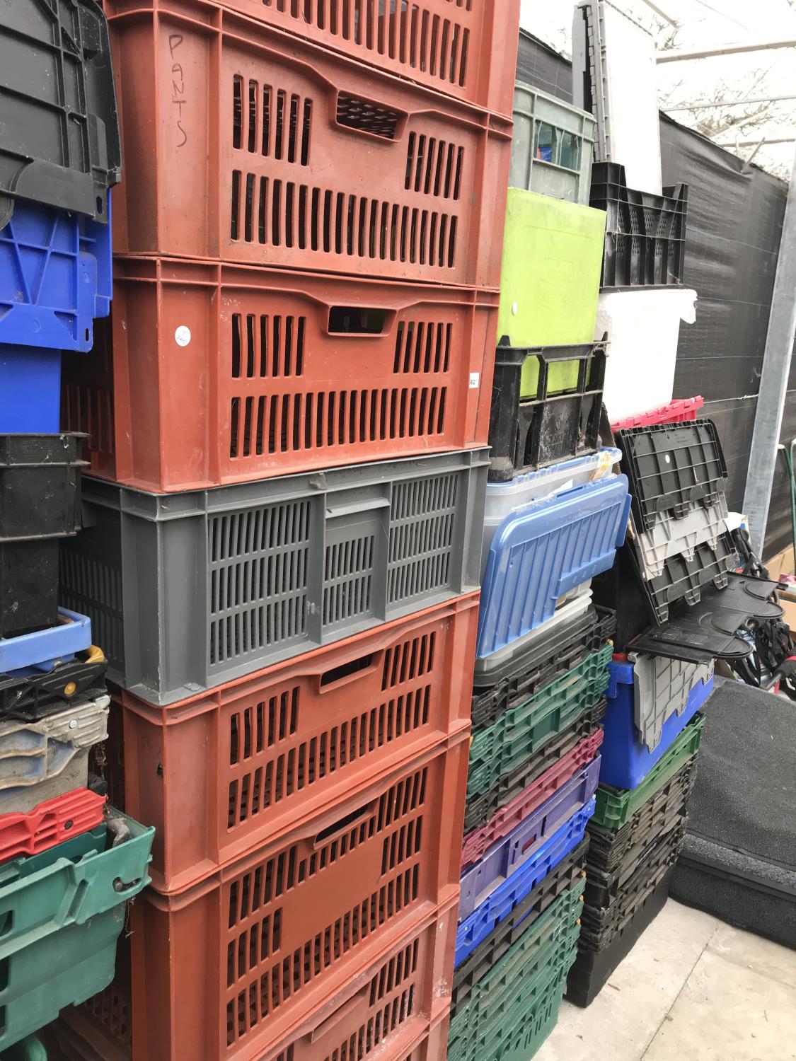 A LARGE NUMBER OF STORAGE BOXES AND BREAD BASKETS