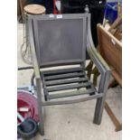 FOUR STACKABLE METAL GARDEN CHAIRS