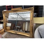 A LARGE 18TH CENTURY STYLE GILT FRAMED MIRROR, 85x61"