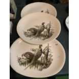 THREE JOHNSON BROTHERS "GAME BIRDS" OVAL SERVING PLATTERS