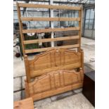 A PINE 5' 6" BEDSTEAD