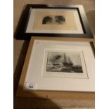 A PAIR OF SIGNED AND FRAMED LIMITED EDITION CHARCOAL PRINTS 'UNLOADING COAL' AND 'THE WAITING ROOM'