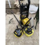 A KARCHER PRESSURE WASHER WITH LANCE AND PATIO CLEANER S
