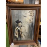 A SMALL WOODEN FRAMED OIL ON BOARD SIGNED J POTTER 1925