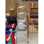 THREE SETS OF ALUMINIUM STEP LADDERS