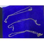 THREE SILVER NECKLACES