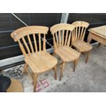 THREE VICTORIAN STYLE KITCHEN CHAIRS