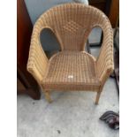 A WICKER BEDROOM CHAIR