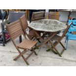 A JOHN LEWIS GARDEN FURNITURE SET WITH FOUR CHAIRS AND TWO FURTHER UNBRANDED CHAIRS